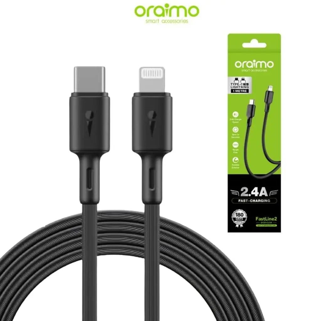 Cable USB C a Lightning Oraimo 1mt / 2.4amp