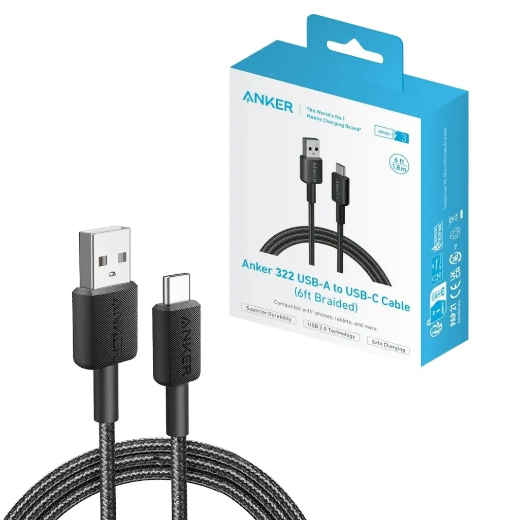 Cable USB A a USB C Ancker 0.9mts