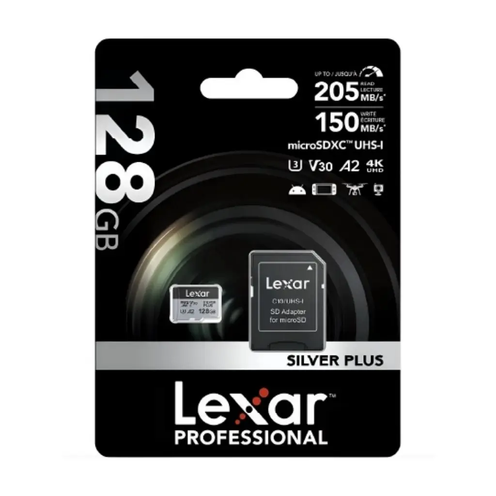 Memoria MicroSD 128gb Lexar  Silver Plus Professional 