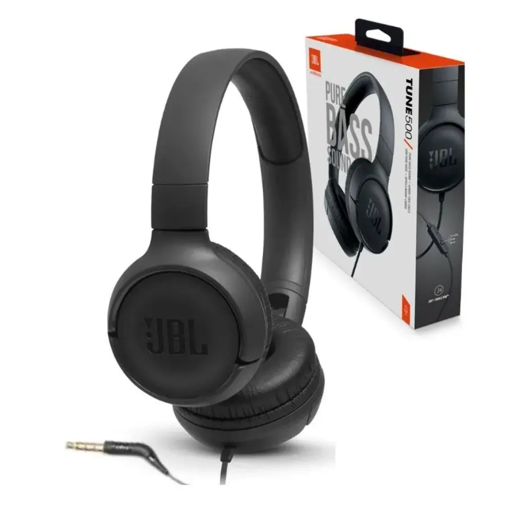 Audífonos de Diadema JBL Alámbricos Tune 500 Negro