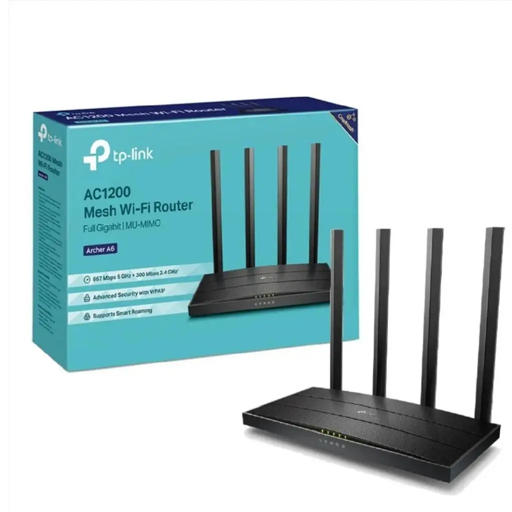 Router Inalámbrico TPLink AC 1200 Full Gigabit MU MIMO Archer A6