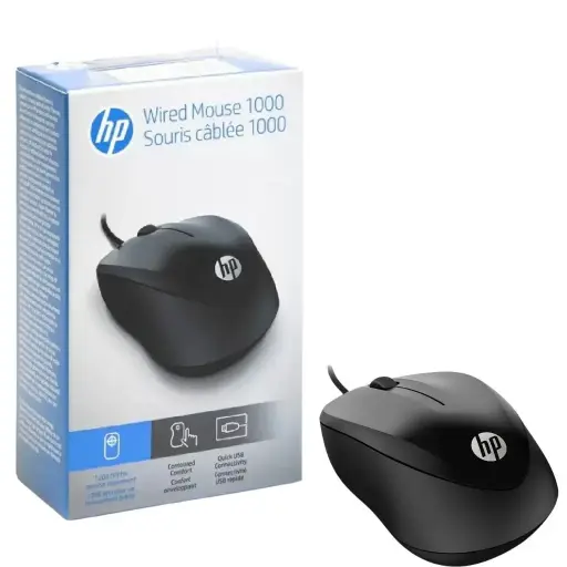 Mouse Alámbrico Usb Negro Hp 1000