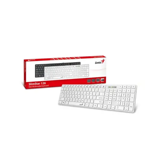 Teclado USB Genius SlimStar 126 Blanco