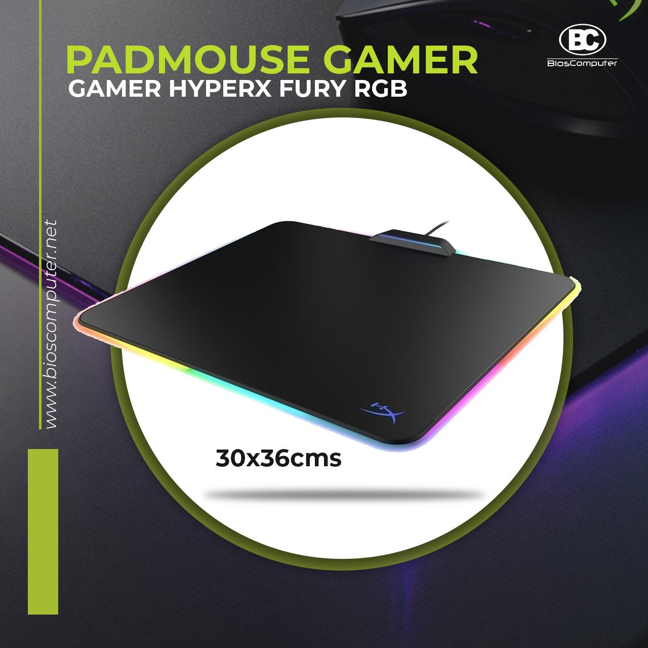 Padmouse Gamer HyperX Fury RGB
